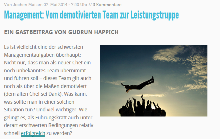 Blog Report zum Thema - Steigerung der Motivation und der Leistung von Teams